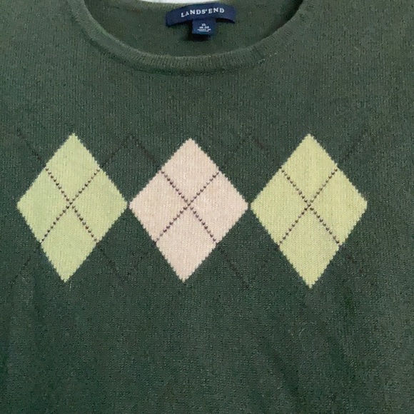 Lands End Argyle Cashmere Sweater - Picture 3 of 8